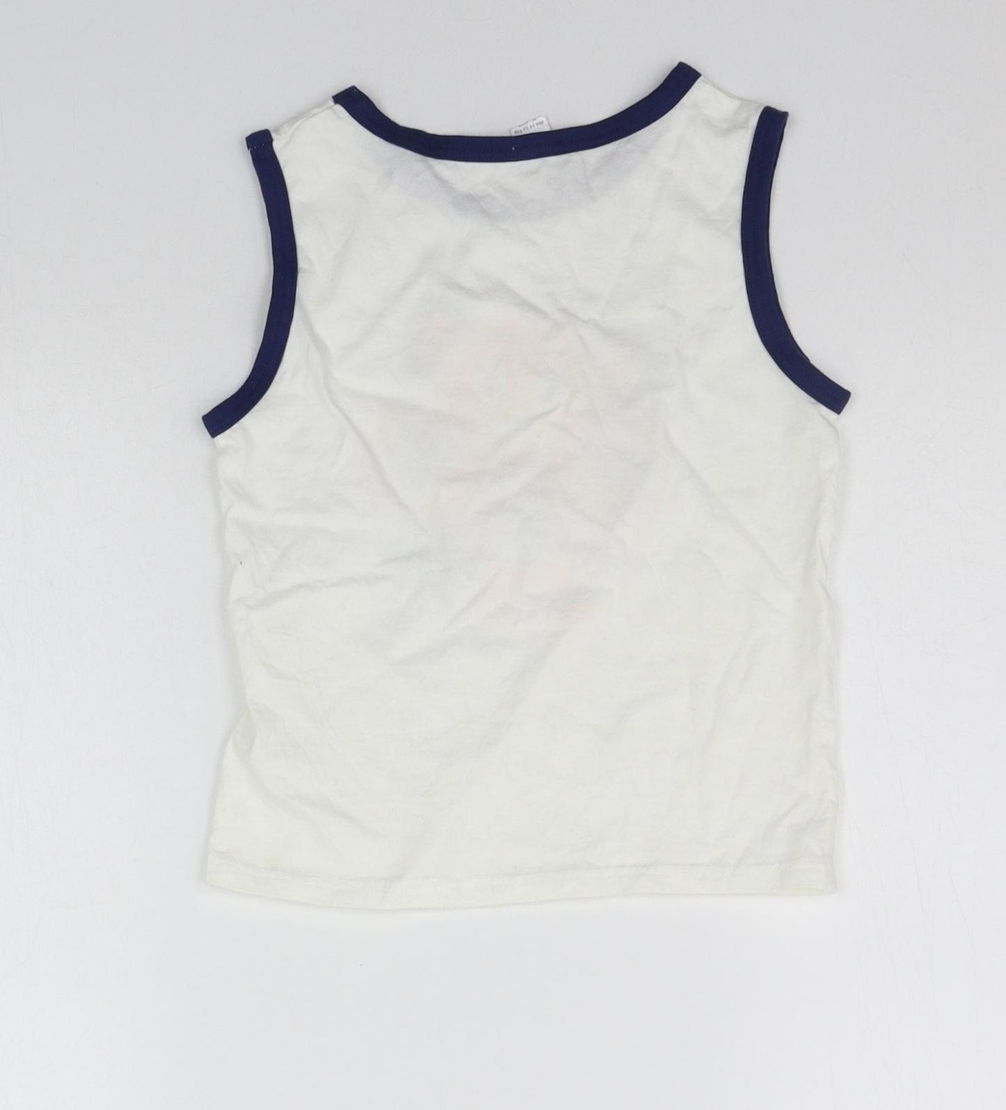 Preworn Boys White Houndstooth  Basic Tank Size 5 Years  - Madagascar