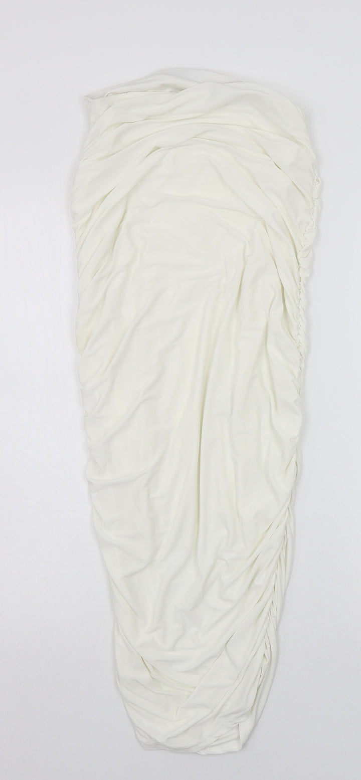 PRETTYLITTLETHING Womens White A-Line Size 10