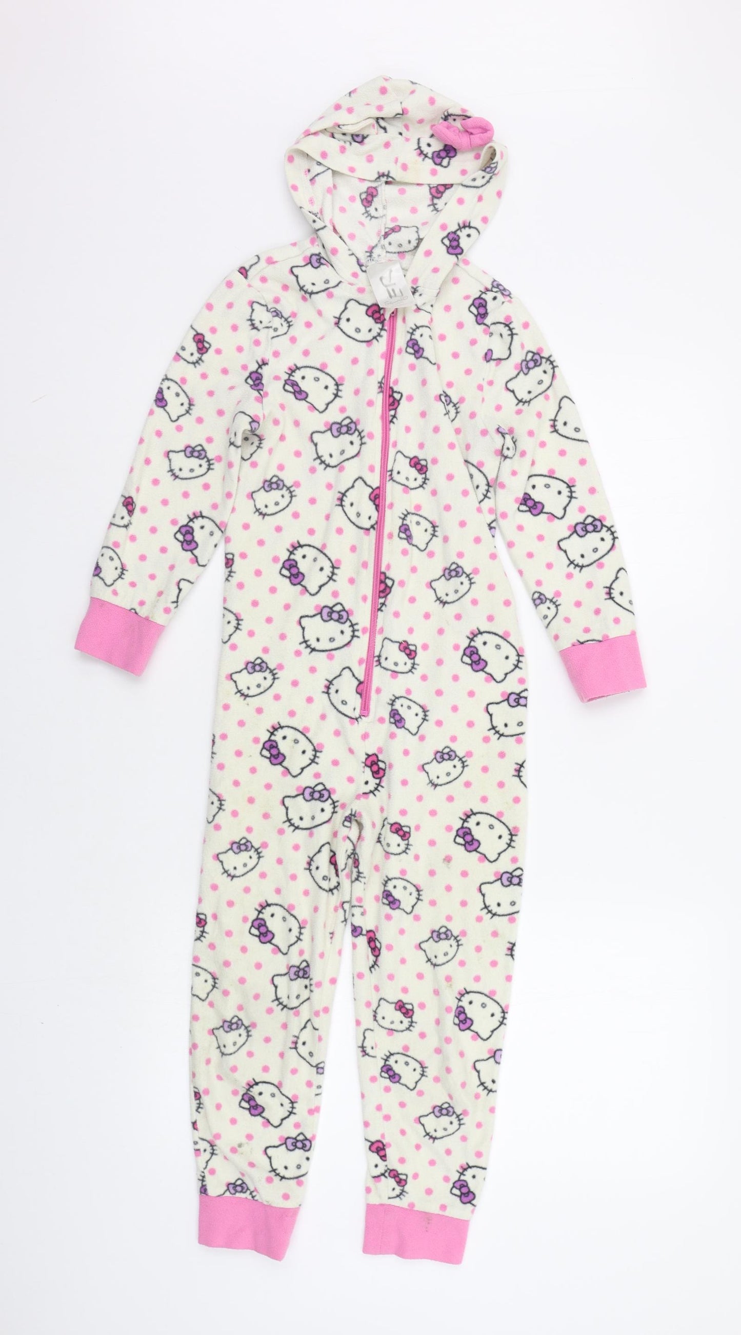 SANNI Girls Beige Geometric  Top Bodysuit Size 6-7 Years  - Hello kitty