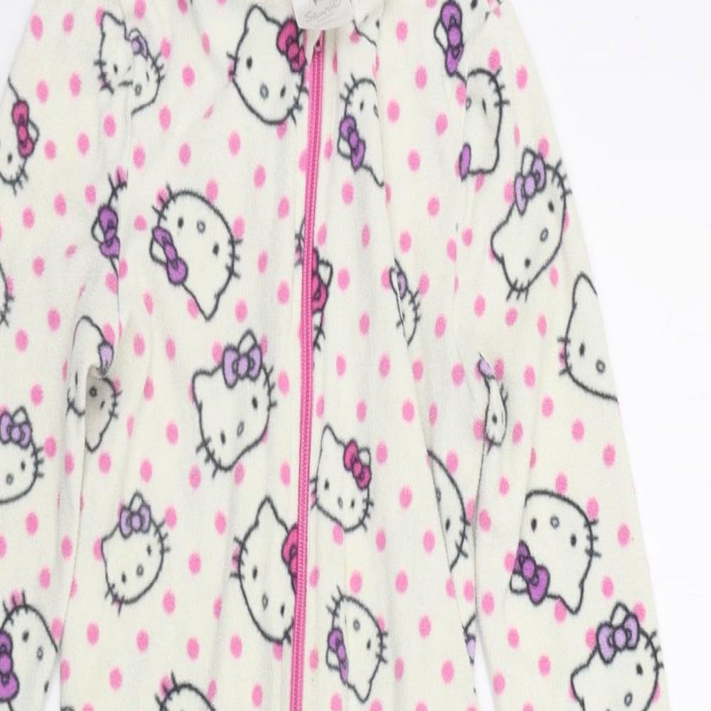 SANNI Girls Beige Geometric  Top Bodysuit Size 6-7 Years  - Hello kitty