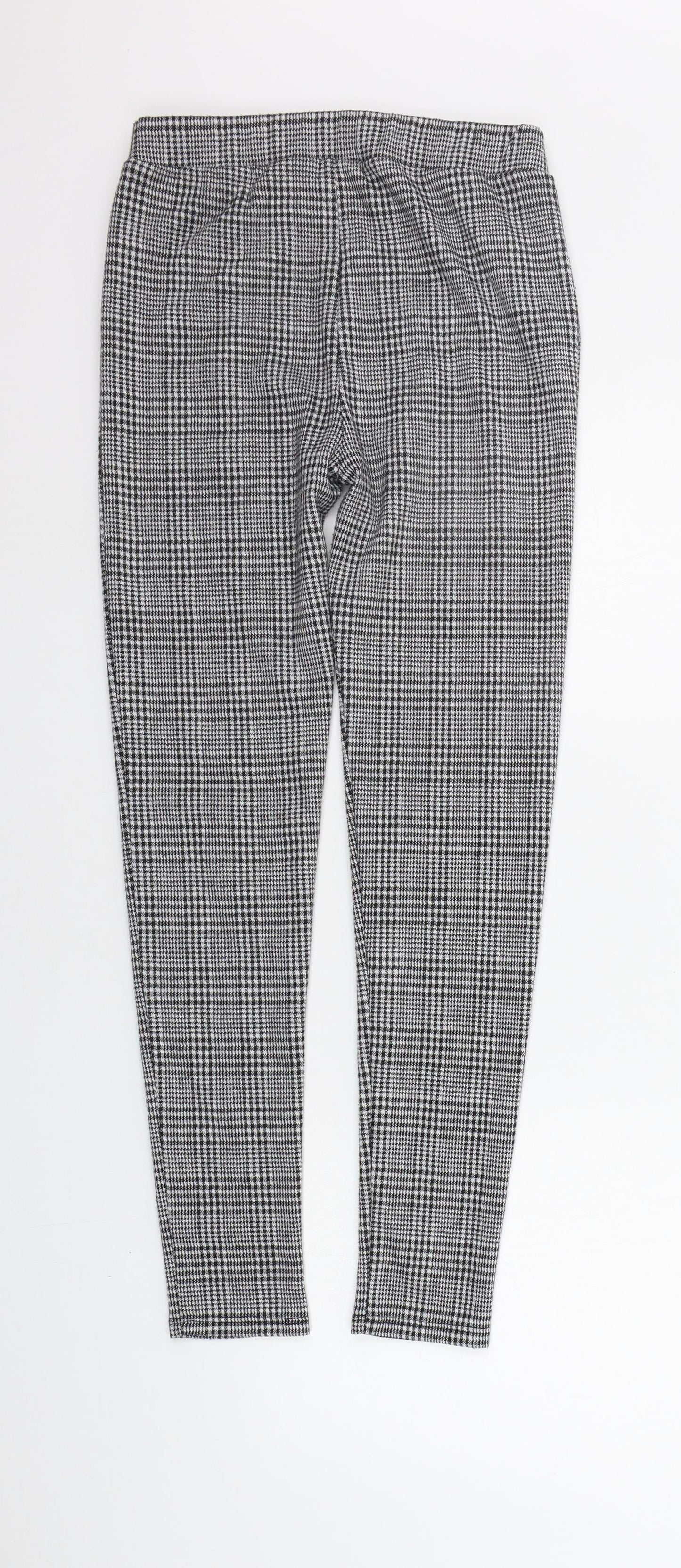 Matalan Girls Grey Check  Jegging Trousers Size 13 Years