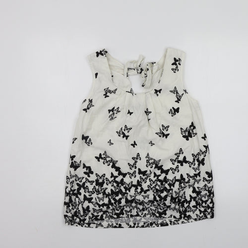 DROTHY PERKINS  Womens White Geometric  Basic Blouse Size 12