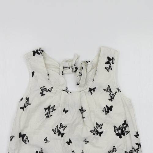 DROTHY PERKINS  Womens White Geometric  Basic Blouse Size 12