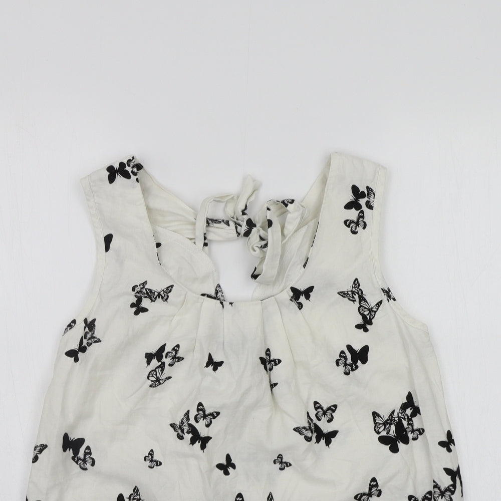 DROTHY PERKINS  Womens White Geometric  Basic Blouse Size 12