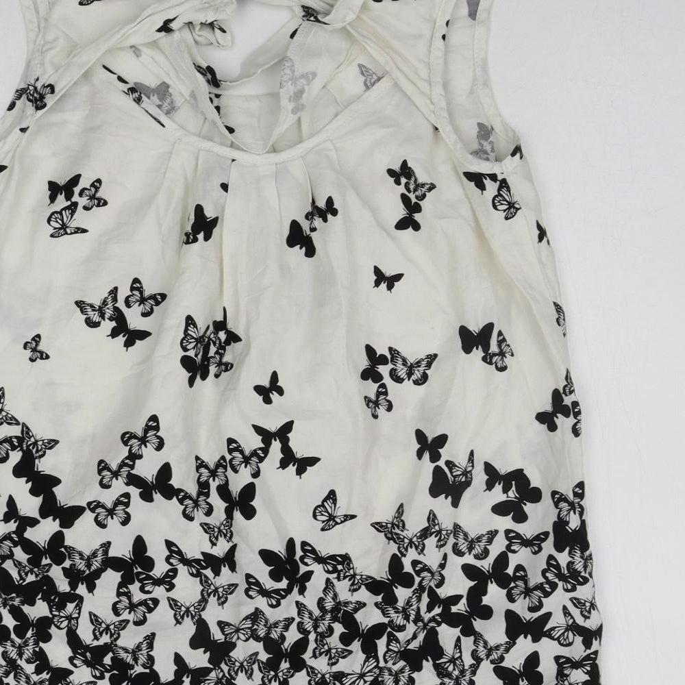 DROTHY PERKINS  Womens White Geometric  Basic Blouse Size 12
