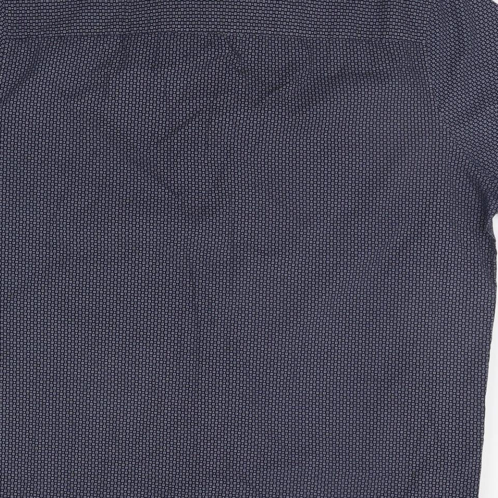 NEXT Mens Blue Geometric   Button-Up Size 2XL