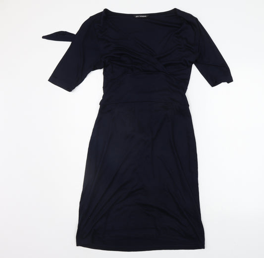 Front view of Marks & Spencer women’s blue a-line, size UK 12