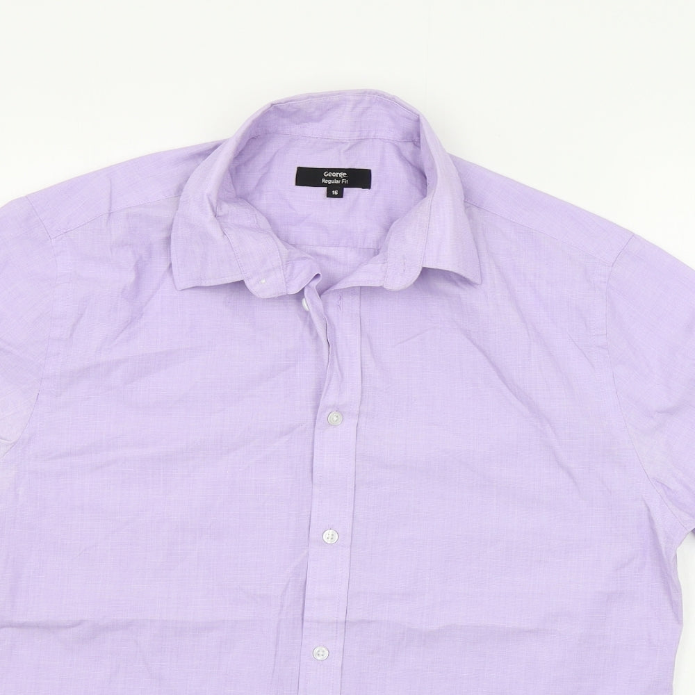 Marks and Spencer Womens Purple   Basic Button-Up Size 16