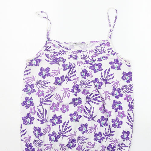 Debenhams Womens Purple Floral  Basic Tank Size 12