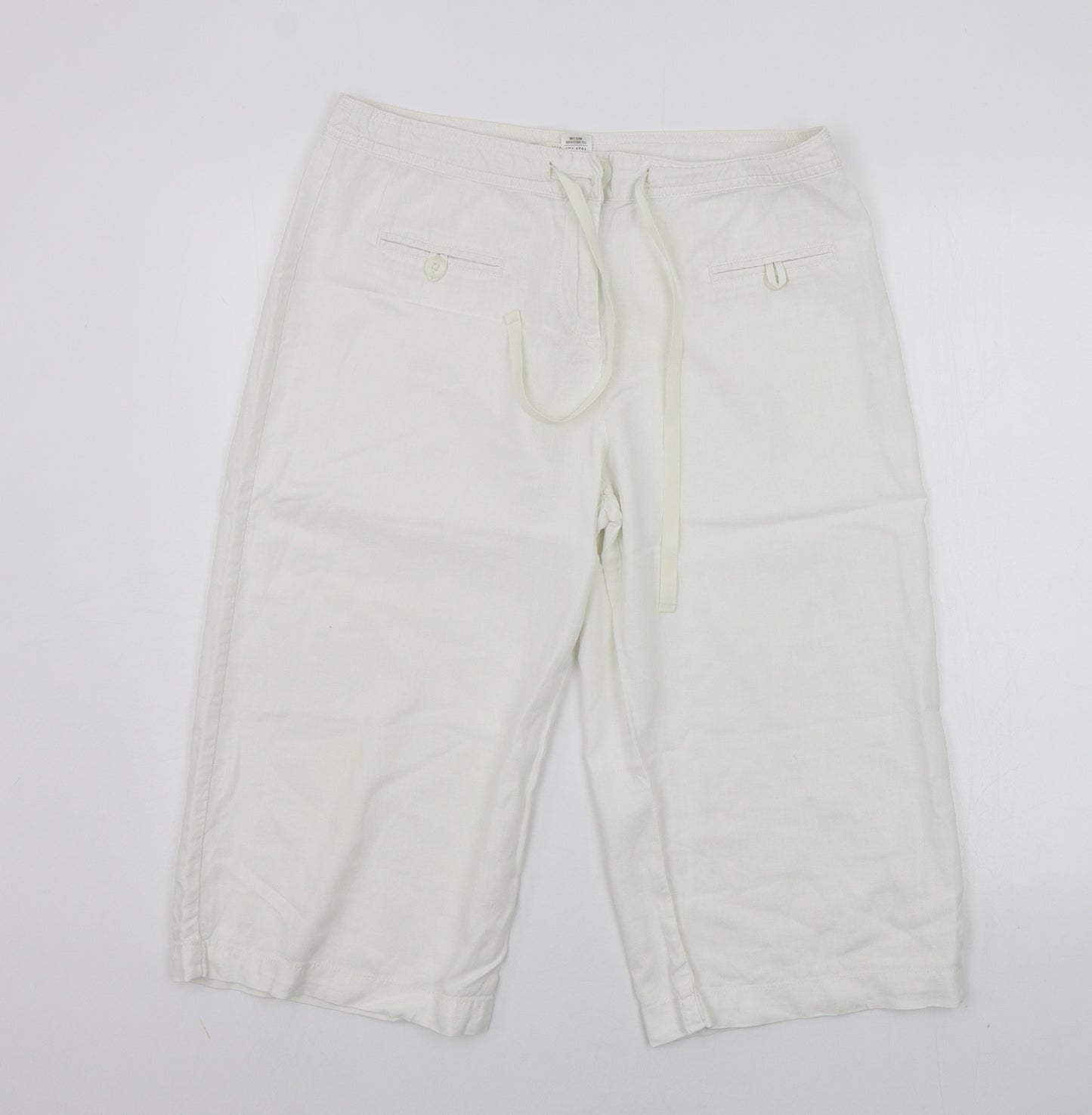Marks and Spencer Womens White   Trousers  Size 14 L20 in