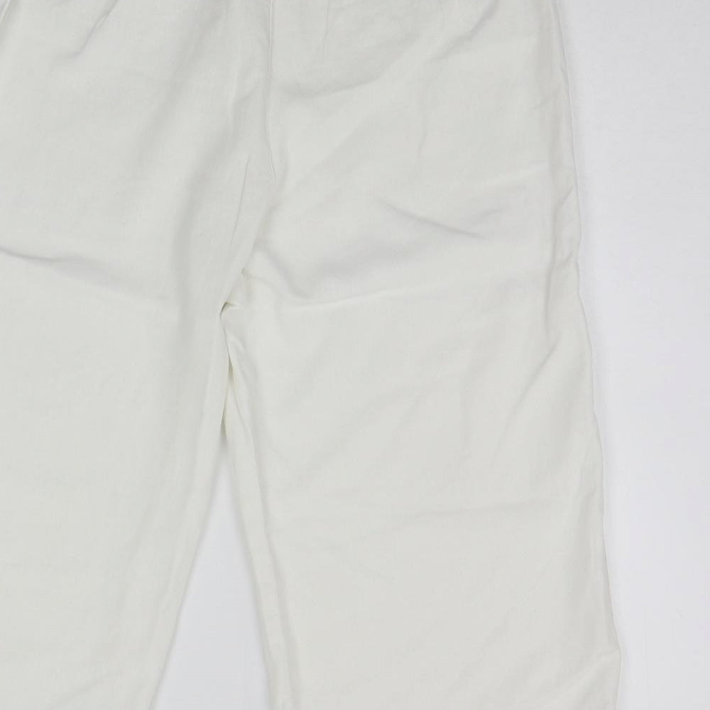 Marks and Spencer Womens White   Trousers  Size 14 L20 in