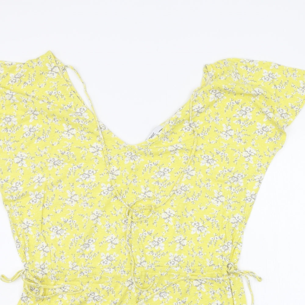NEXT Womens Yellow Floral  A-Line  Size 14