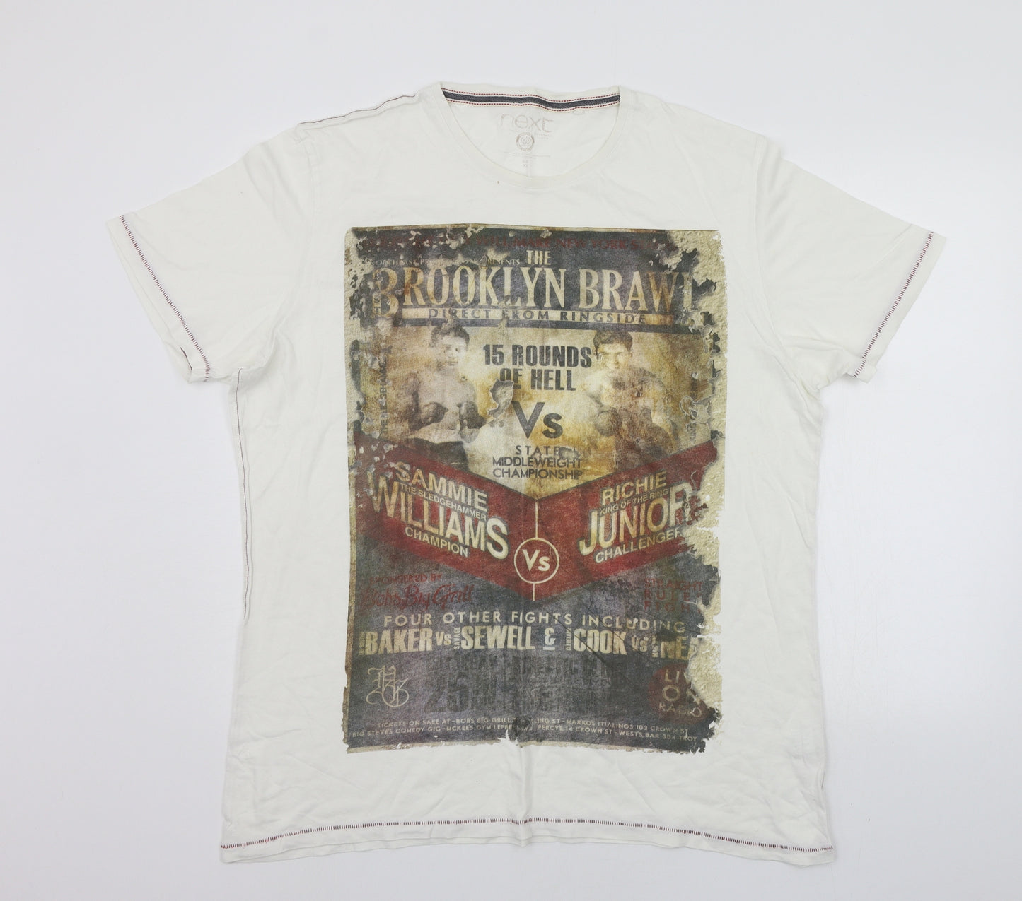 NEXT Mens White    T-Shirt Size XL