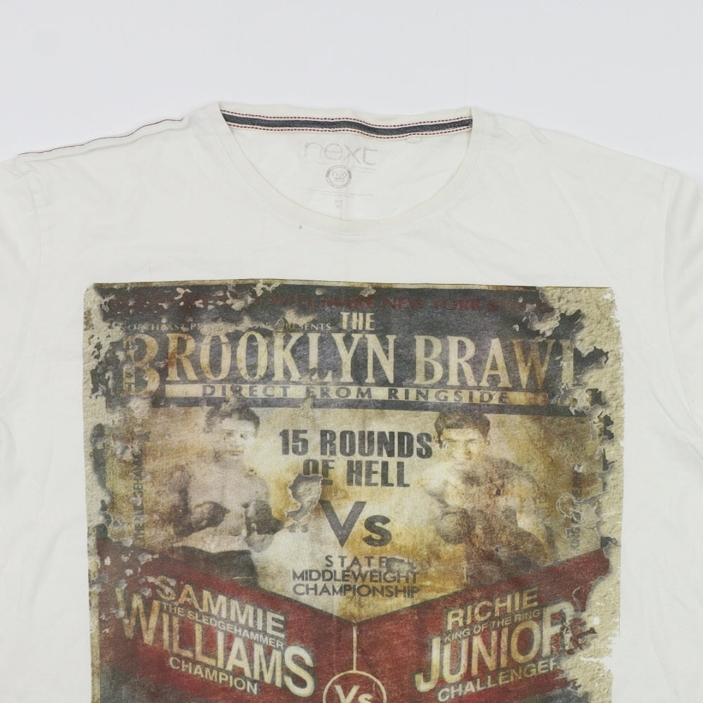 NEXT Mens White    T-Shirt Size XL