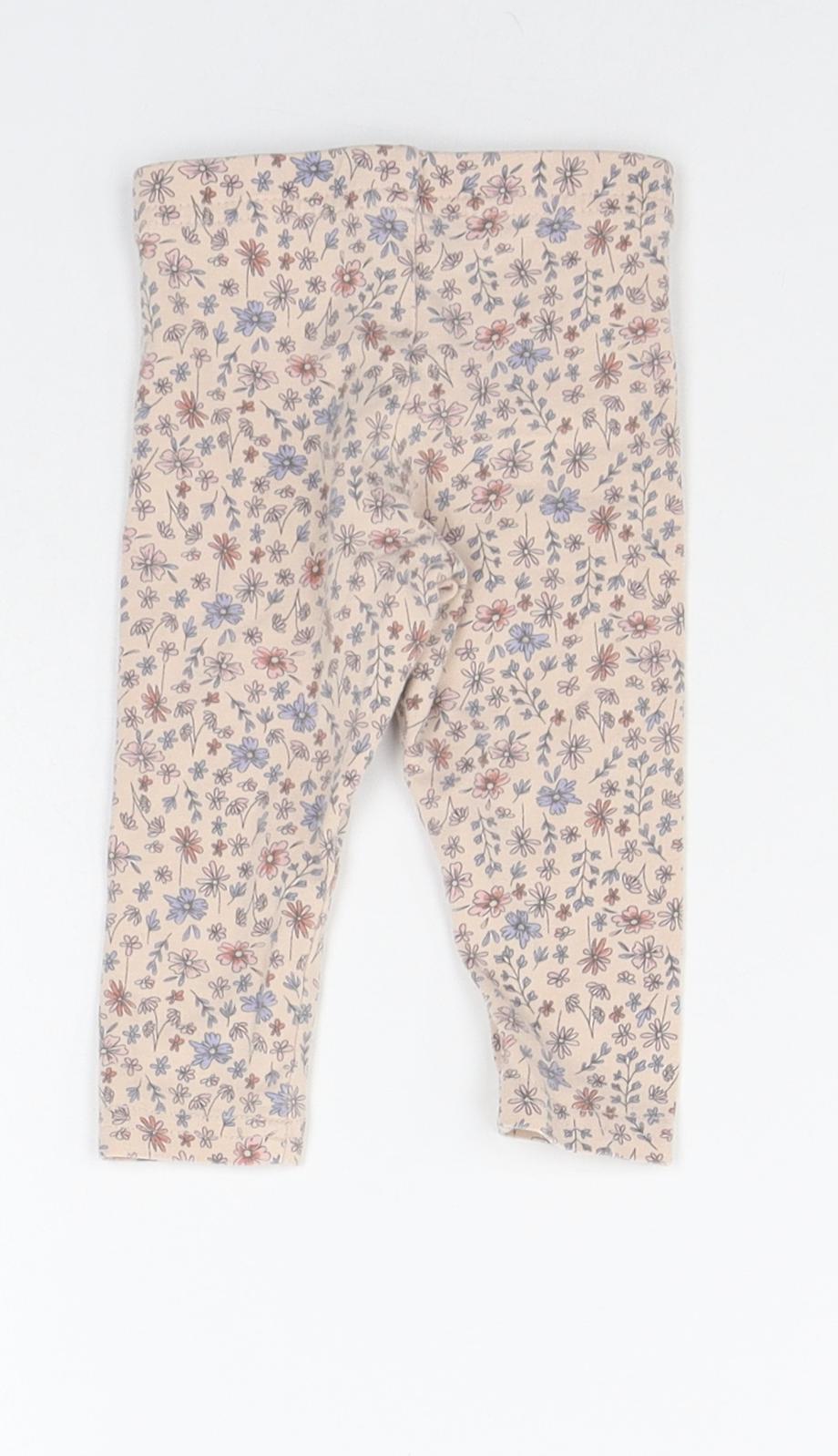 Primark Baby Beige Geometric  Jogger Trousers Size 6-9 Months