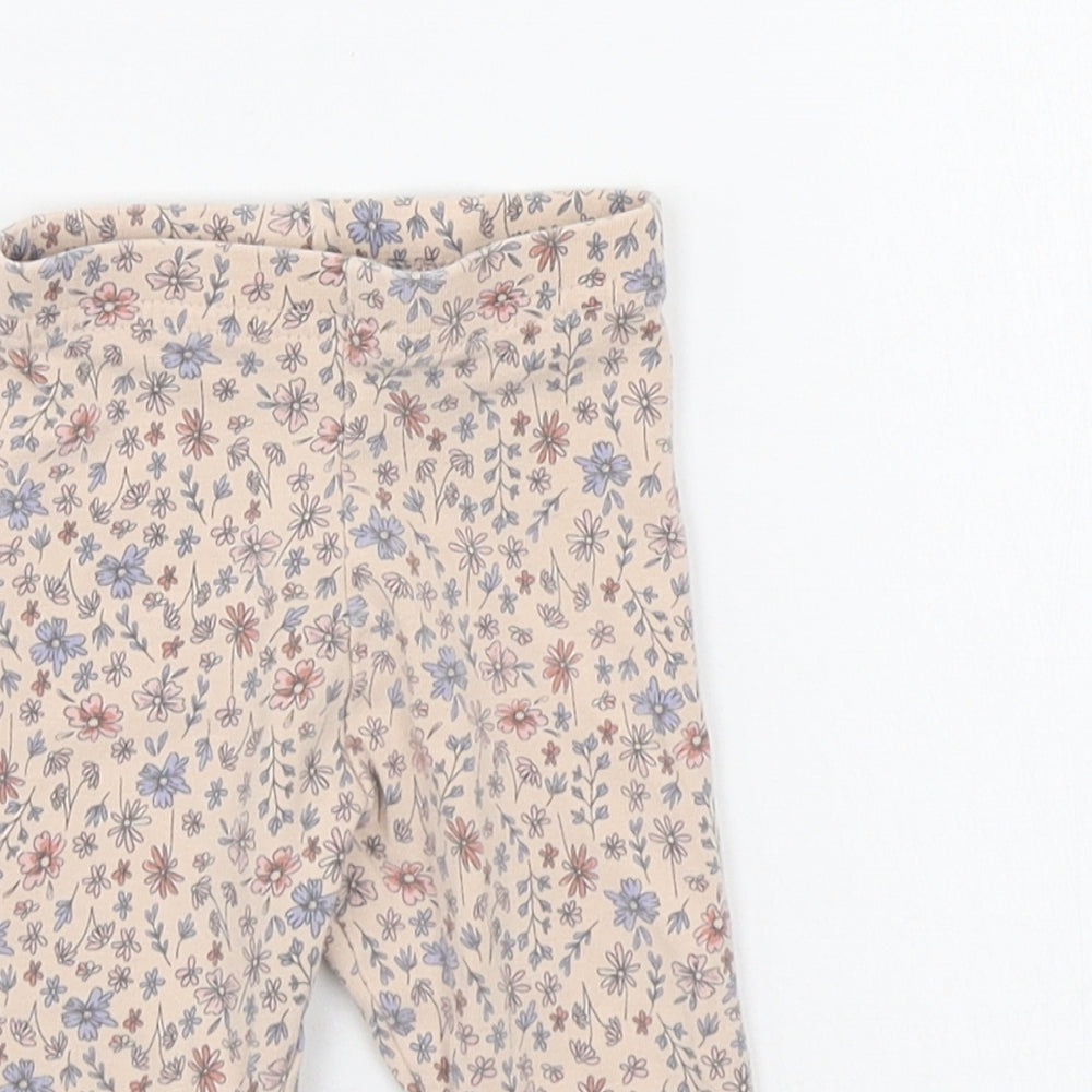 Primark Baby Beige Geometric  Jogger Trousers Size 6-9 Months