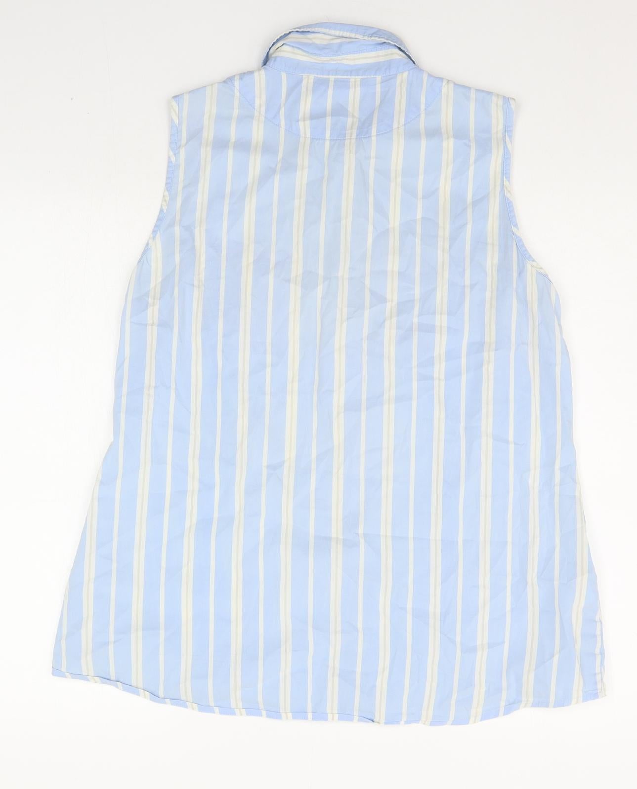 NEXT Womens Blue Striped  Basic Button-Up Size 16