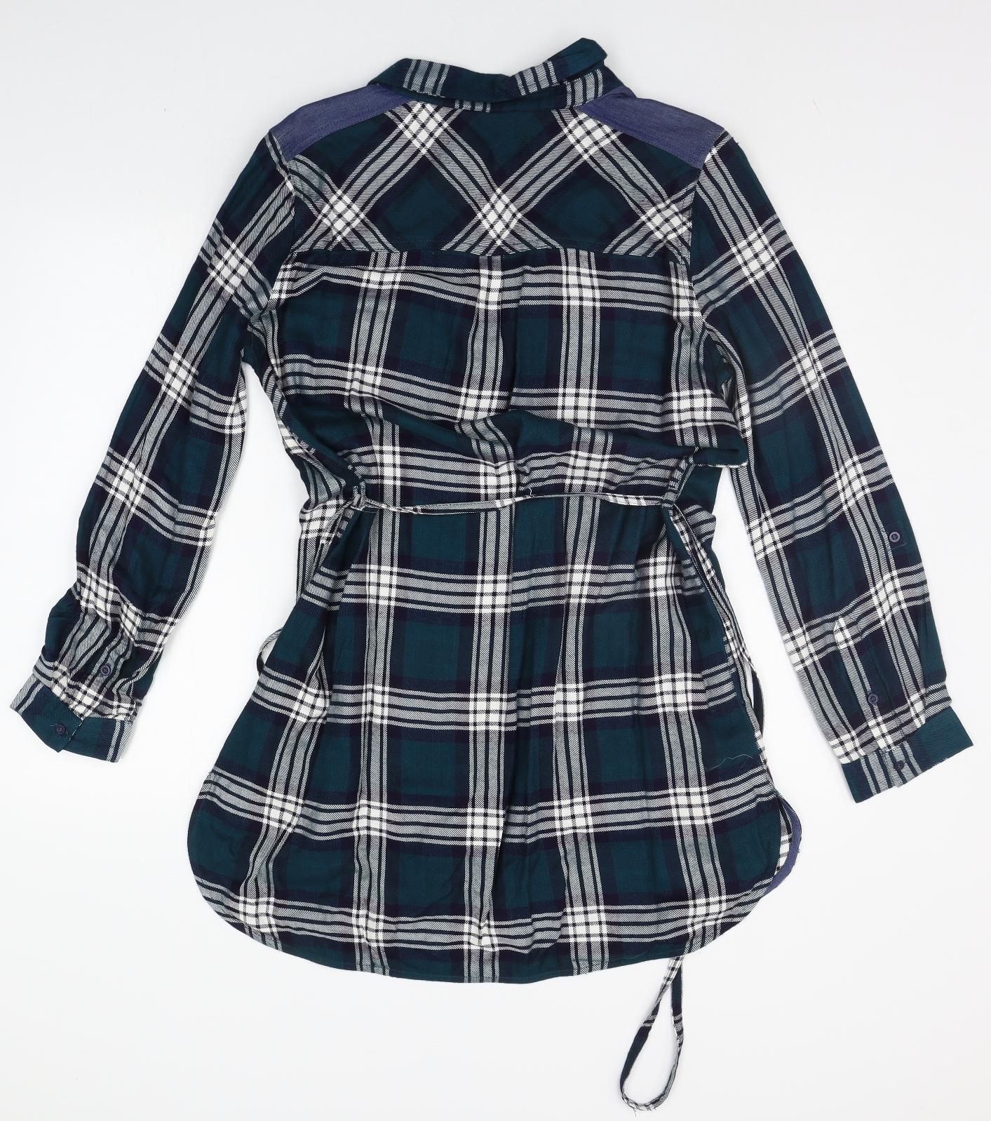 TU Womens Green Check  Shirt Dress  Size 16