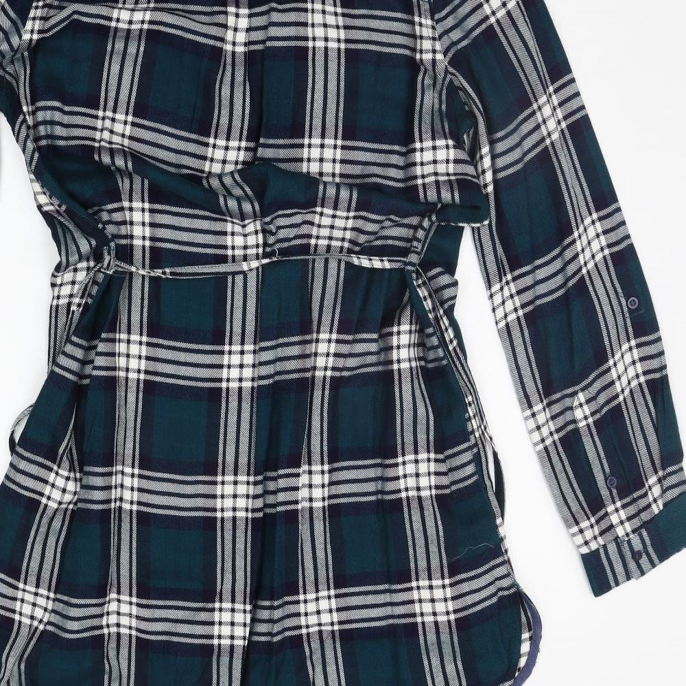 TU Womens Green Check  Shirt Dress  Size 16