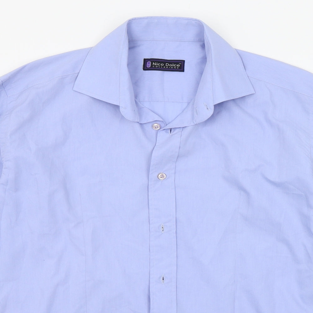 nico dolce Mens Blue    Button-Up Size L