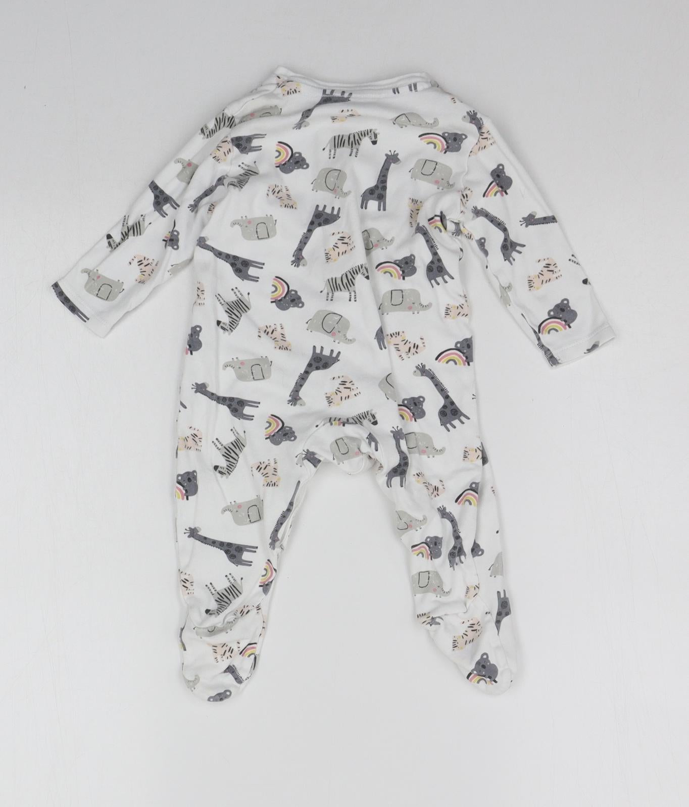 Primark Baby White Geometric  Babygrow One-Piece Size 6-9 Months