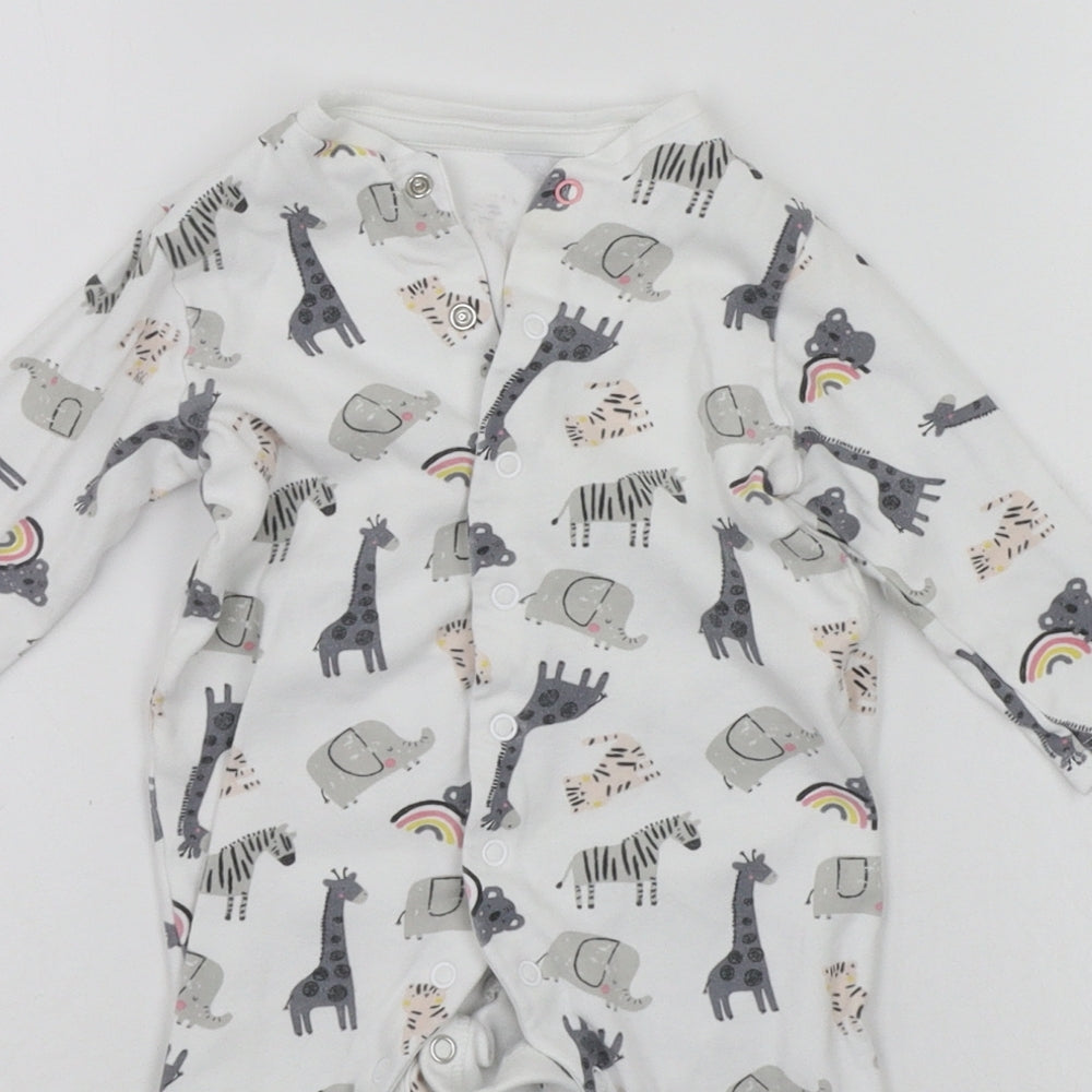 Primark Baby White Geometric  Babygrow One-Piece Size 6-9 Months