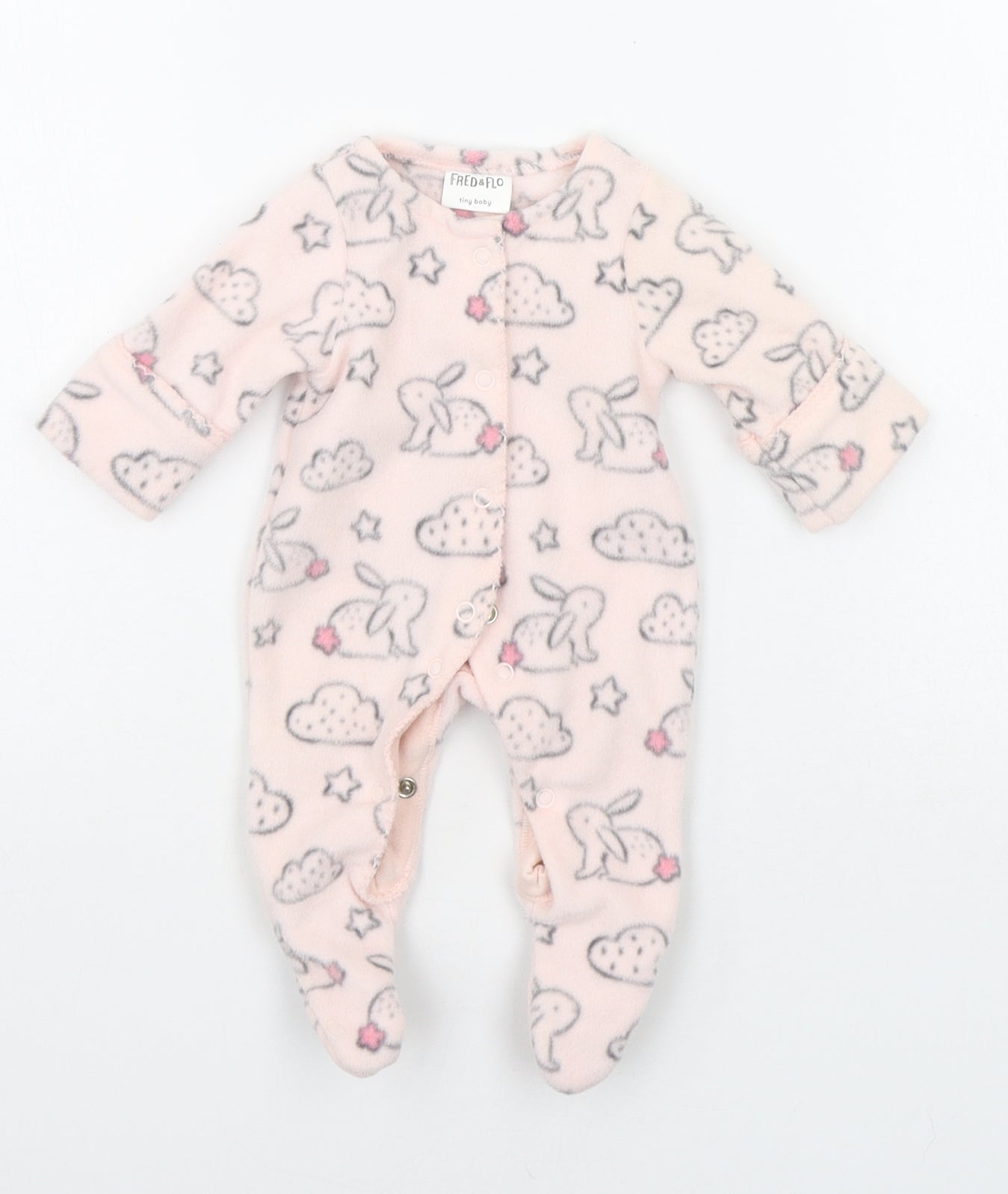 F&F Baby Pink Geometric  Babygrow One-Piece Size Newborn  - RABBITS
