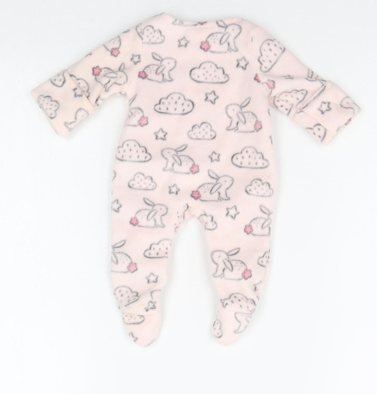 F&F Baby Pink Geometric  Babygrow One-Piece Size Newborn  - RABBITS