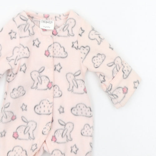 F&F Baby Pink Geometric  Babygrow One-Piece Size Newborn  - RABBITS