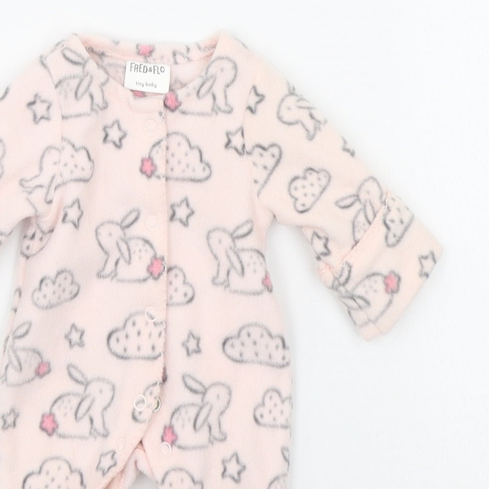 F&F Baby Pink Geometric  Babygrow One-Piece Size Newborn  - RABBITS