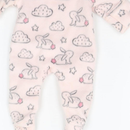 F&F Baby Pink Geometric  Babygrow One-Piece Size Newborn  - RABBITS