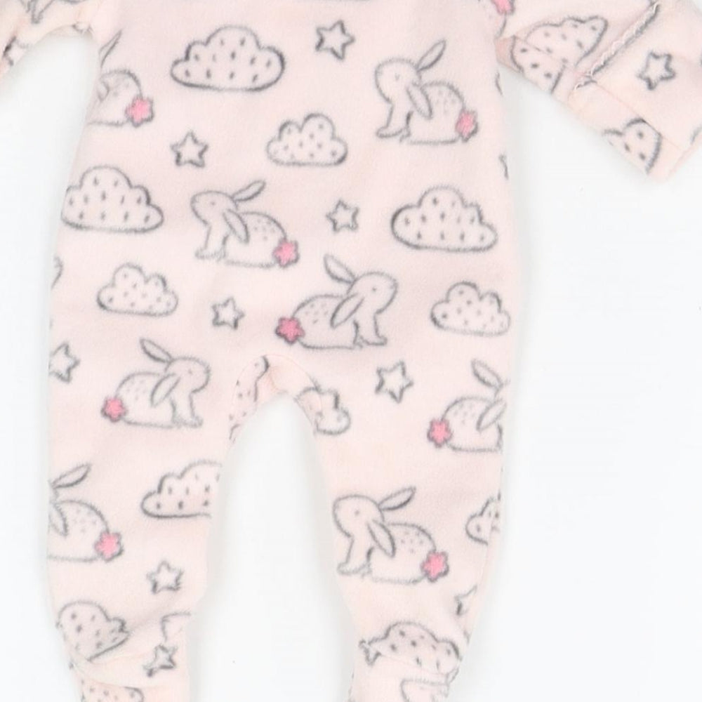 F&F Baby Pink Geometric  Babygrow One-Piece Size Newborn  - RABBITS