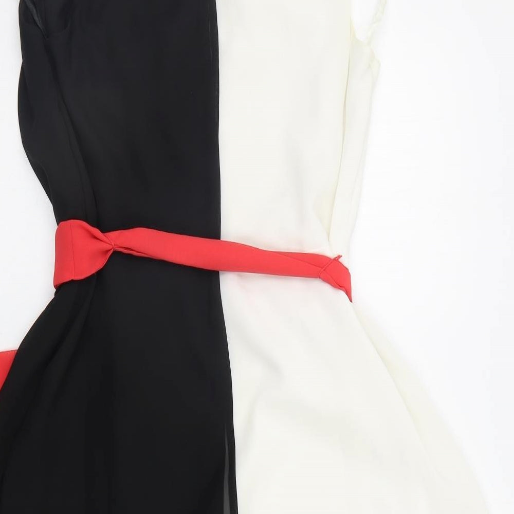 Debenhams Womens Black Geometric  A-Line  Size 14