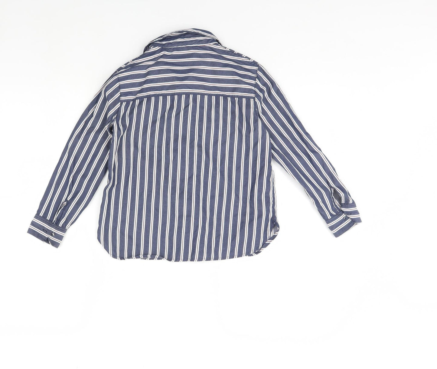River Island Girls Blue Striped  Basic Button-Up Size 7 Years