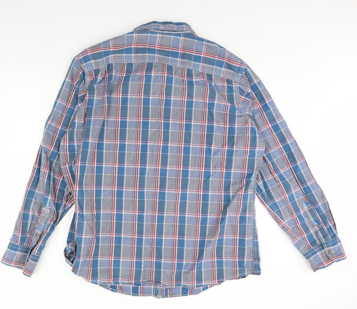 F&F Mens Blue Check   Dress Shirt Size 3XL