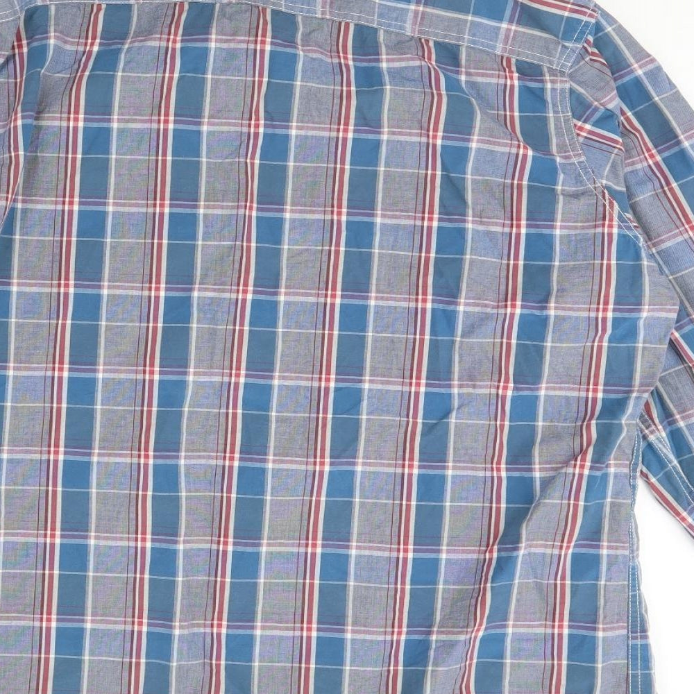 F&F Mens Blue Check   Dress Shirt Size 3XL