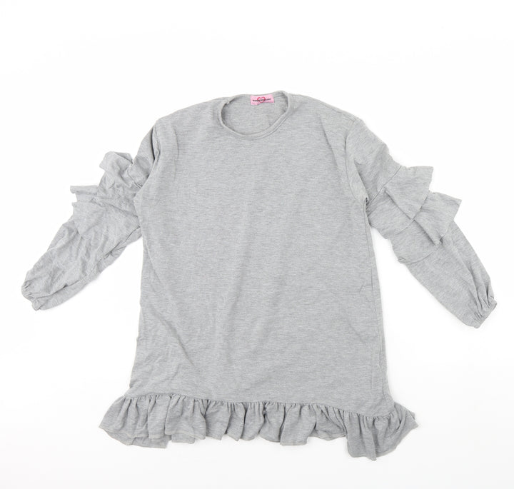 love pink lilly Girls Grey Basic Blouse Size 13 Years