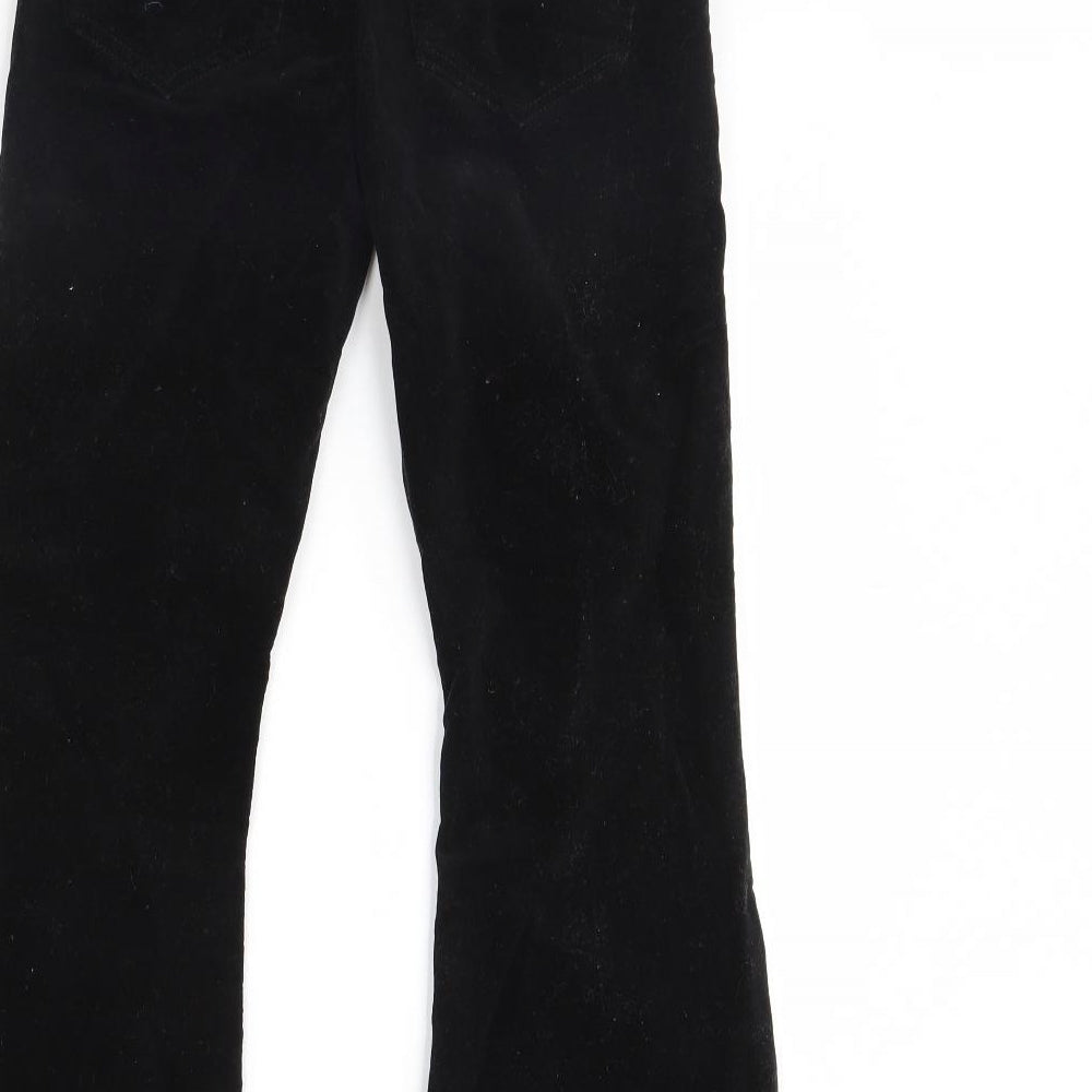 m&s Womens Black  Corduroy Trousers  Size 10 L30 in