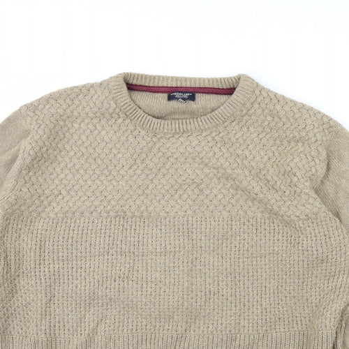boston crew Mens Beige   Pullover Jumper Size L