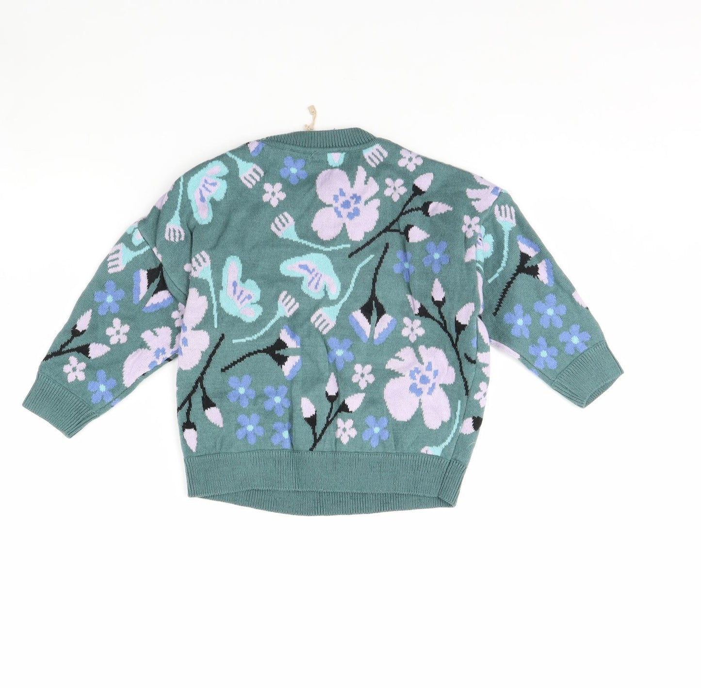 MNG Girls Grey Floral  Pullover Jumper Size 4 Years