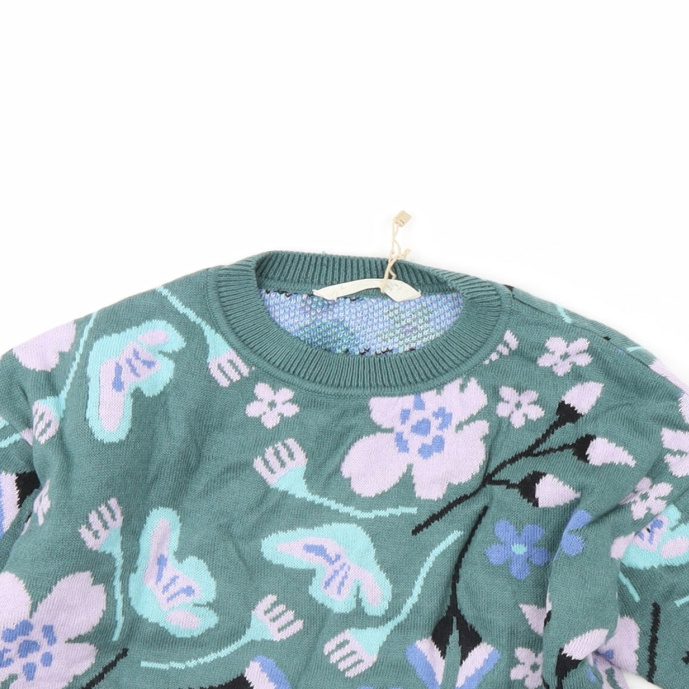 MNG Girls Grey Floral  Pullover Jumper Size 4 Years