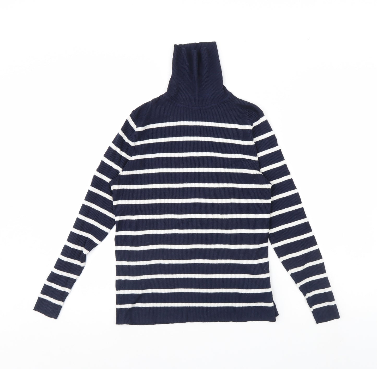 m&s Womens Blue Striped  Pullover Jumper Size 14