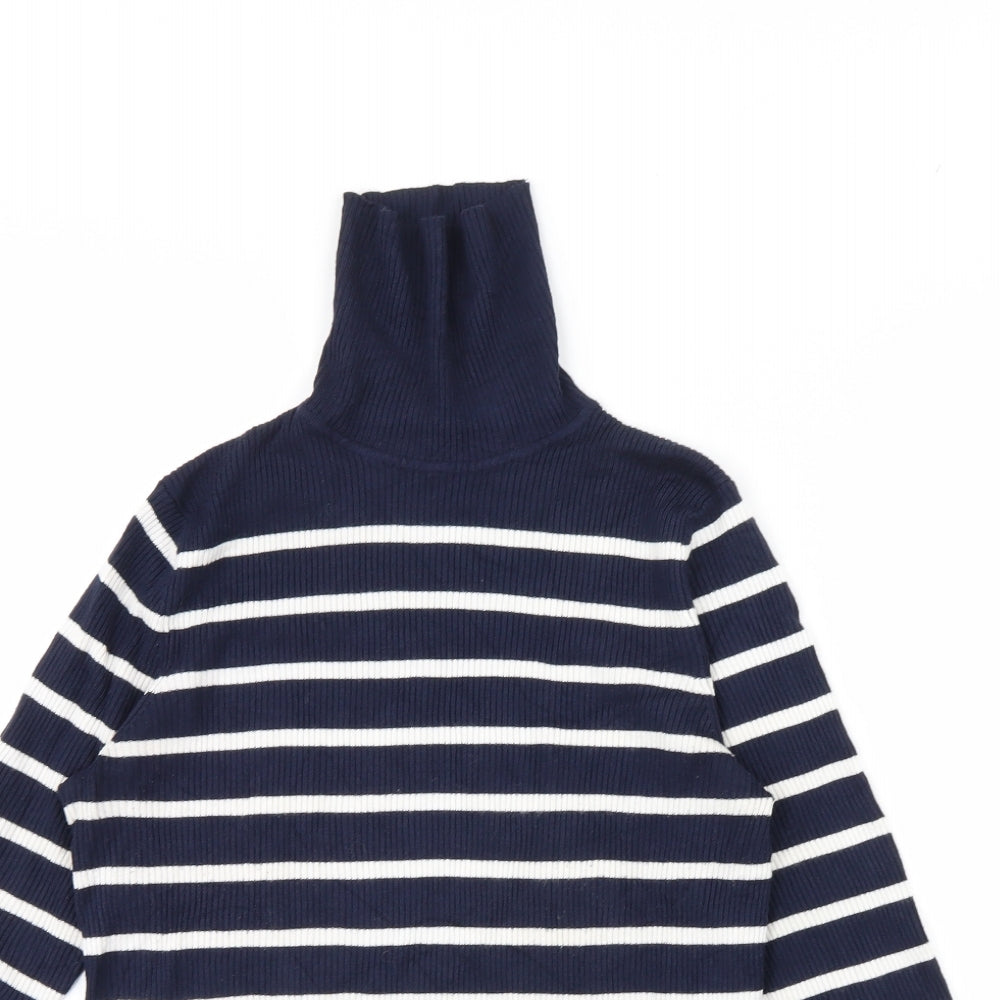 m&s Womens Blue Striped  Pullover Jumper Size 14