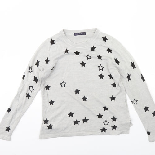 m&s Womens Grey   Pullover Jumper Size 12  - star detail