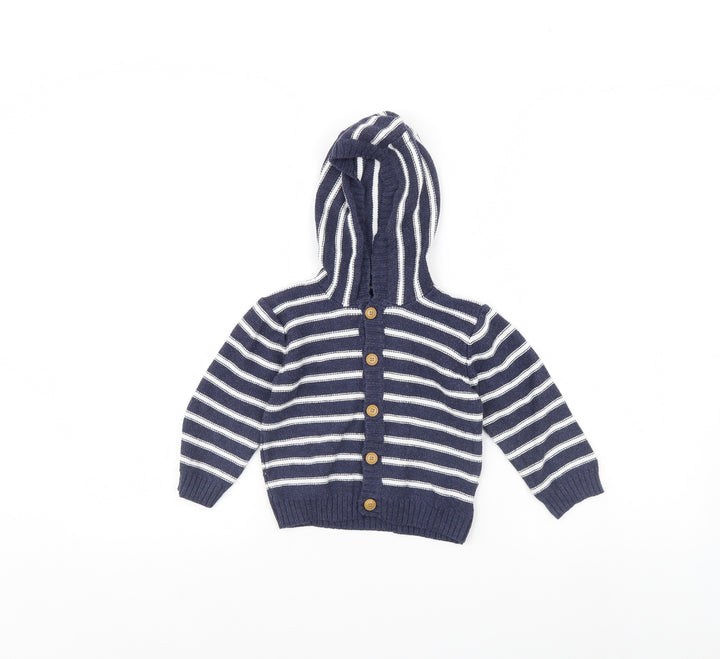 Nutmeg Baby Blue Striped Jacket Size 12 Months