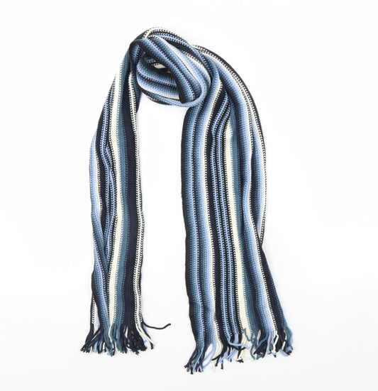 Preworn Mens Blue Striped  Scarf  One Size