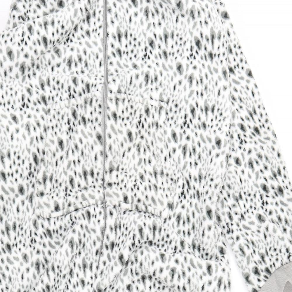 Classic Womens Grey Animal Print Fleece Cami One Piece Size 18