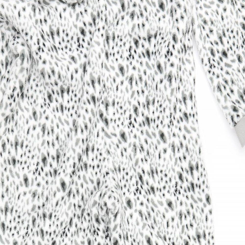 Classic Womens Grey Animal Print Fleece Cami One Piece Size 18
