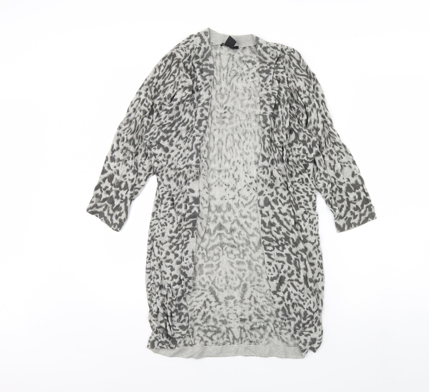 h7m Womens Grey Animal Print  Cardigan Jumper Size XS