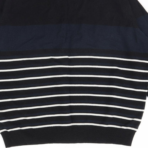 Cedar Wood State Mens Black Striped  Pullover Jumper Size M